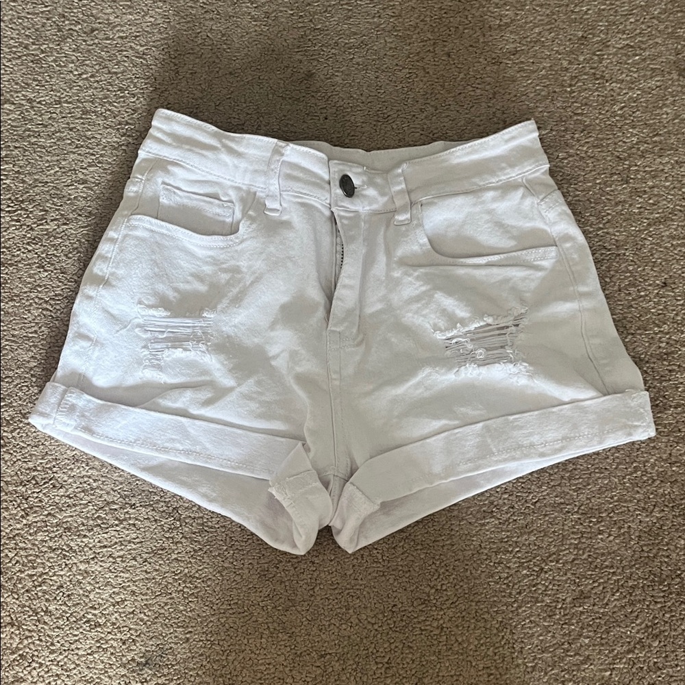 White Denim Women Shorts